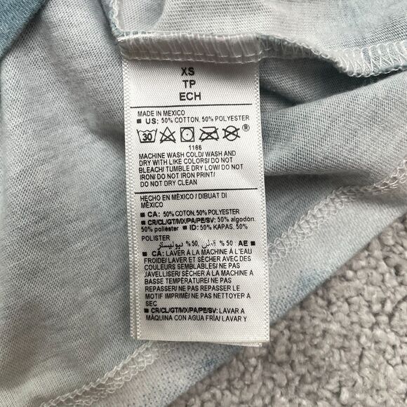 David Bowie Vintage Style Graphic Tie-Dye Cropped T-Shirt Womens XS Aladdin Sane - Picture 4 of 10